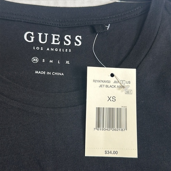 Guess Black Short Sleeve Top Size XSmall Womens NWT - Picture 5 of 9